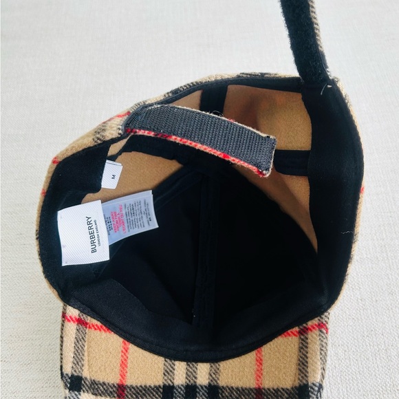 Burberry Kids Checkered Baseball Cap in Tan and Black (M) - Picture 6 of 9